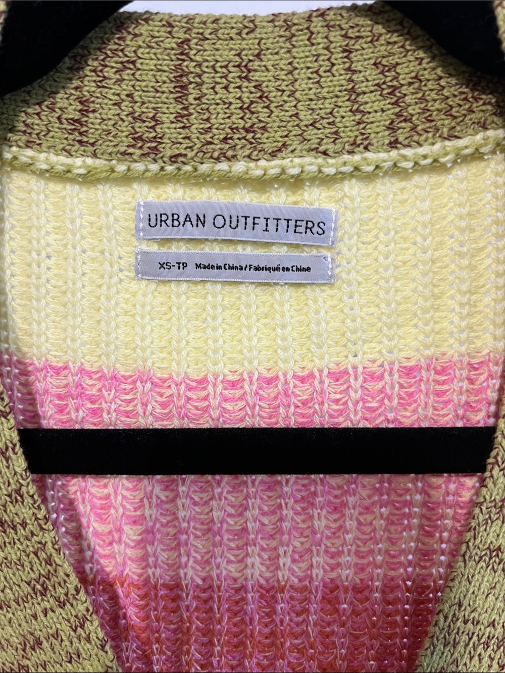 Urban Outfitters Yellow Pink Orange Striped Cropped Button Cardigan - Picture 2 of 4